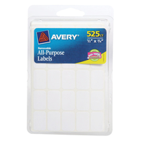 Avery ラベル  ホワイト 525個×6パック (06107) / LABEL RECT .5X.75 PK510