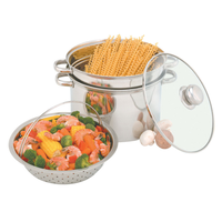 Heuck ステンレススティール製マルチクッカー (36002) / PASTA/STEAMER POT 8QT SS