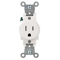 Leviton コンセント ホワイト (T5015-W) / SINGLE TR OUTLET 15A WHT