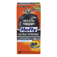 Hefty Ultra Flex 紐付きゴミ袋 25枚入 6パック (E80627) / HEFTY BAG 30GAL 25CTFLEX