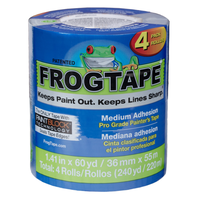 FrogTape Pro Grade 中強度マスキングテープ ブルー 4個入 (104956) / FROG TAPE 1.41"X60YD 4PK