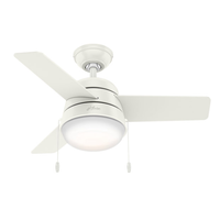 Hunter Fan Aker シーリングファン ホワイト 36インチ(59301) / CEILING FAN 3BLD WHT 36"