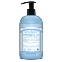 Dr. Bronner's オーガニックシュガーソープ ベイビー無臭 12本セット (SD0604) / SUGAR SOAP BBY-UNSC 24OZ