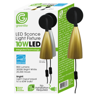 Greenlite Plug & Play LED式スコーン型ライト照明 (48765) / SCONCE LGHT METALLIC 10W