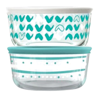 Pyrex 食物保存コンテナセット2個入4セット ( 1135122) / FOOD STRG DOODLES GLS 4C