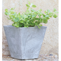 Novelty Artstone フラワーポット スクエア グレー (35080) / PLANTER ELLA SQR GRY 8"