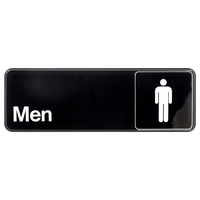 Hillman 英字プレート 男性用トイレ 6枚セット ( 841750) / RESTROOM SIGN MEN 3"X9"