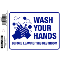 Hillman 英字トイレ用デカール 6枚セット (843347) / WASH HANDS DECAL 4"X6"