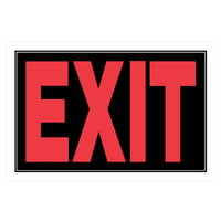 Hillman 英字出口サイン 6枚セット (839892) / EXIT SIGN BLK 8X12"