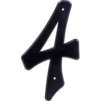 Hillman 釘取付式プラスティック製ナンバー 4インチ ブラック「4」10枚セット (839758) / 4" BLK #4 NAILON 1PC