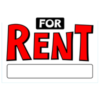 Hillman 英字「For Rent」サイン 6枚セット (843470) / SIGN FOR RENT 10X14"