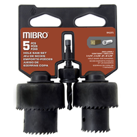 Mibro カーボンスティール製ホールソー5点セット (988091) / MIBRO HOLE SAW SET 5PC