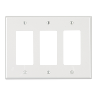 Leviton  Decora/GFCIウォールプレート ホワイト 3ギャング ( PJ263-00W) / WALL PLATE WHITE 3GANG