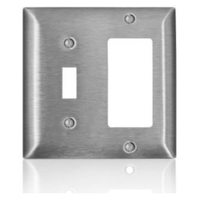 Leviton C-series ステンレススティール製2ギャングウォールプレート (SL126-000) / CSERIES SS 2G WALL PLATE