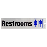 Hillman 英字デカール「Restroom」6枚セット (839826) / RESTROOM DECAL 2"X8"