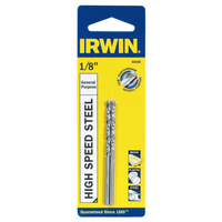 Irwin ハイスピードスティール製ドリルビット 1/8インチ 2個入 (60508) / DRILL BIT HSS 1/8" 2PK