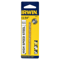 Irwin ハイスピードスティール製ドリルビット  11/64インチ (60511) / BIT DRILL11/64"HSS