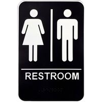 Hillman 英字プレート トイレ 6枚セット (844149) / RESTROOM PLAQUE UNI 6X9"