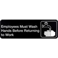 Hillman 英字プレート 「従業員は仕事へ戻る前に手を洗いましょう」6枚セット (842572) / PLAQUE EMPLY HAND 3X9"