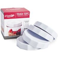 Masontops Tough Top メイソンジャー用蓋 レギュラーマウス ホワイト 4個入 (TT4R) / MASON JAR LID RM WHT 4PK