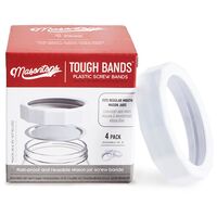 Masontops Tough Band キャニングリング レギュラーマウス用 ホワイト 4個入 (TB4RWHT) / CANNING RNG RM WHT 4PK