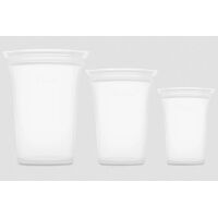 Zip Top 食品保存カップ3点セット オーバル型 フロスト ( Z-CUP3A-01) / CUP SET OVAL FROST 3PK