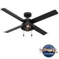 Hunter Fan Spring Mill シーリングファン 52インチ マットブラック (50336) / CELING FAN MAT BLK 52"