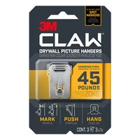 3M Claw ピクチャーハンガー シルバー 3個入 (3PH45M-3ES) / PICTUR HNGR SLV 45LB 3PK