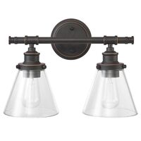 Globe Electric Parker 2ライト式ウォールスコーン ブロンズ (51444) / WALL SCONCE BRS 60W 11"H