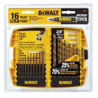 DEWALT　Pilot Point ゴールド鉄製ドリルビット 16点セット (DW1170) / DRILL BIT 16PC PILOT PT