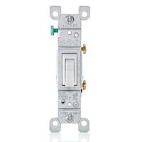 Leviton 抗菌加工済トグルスイッチ シングルポール ホワイト (A1451-2AW) / SWITCH TOG SINGL POLE WH