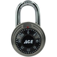 ACE コンビネーションダイヤル式南京錠 ( DC10) / PADLOCK COMBO 1-7/8" SS