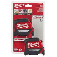 Milwaukee マグネット式メジャーテープ (48-22-0325G) / MAG TAPE MEASURE 25' 2PK