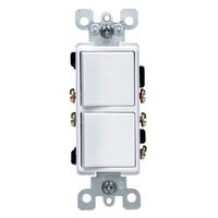 Leviton Decora 2連コンビネーションスイッチ (05641-0WS) / DECORA COMBINATION SWITC