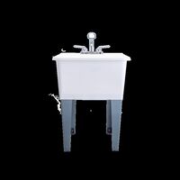 Tehila 自立式サーモプラスティック製万能シンク ( 040 US8516WTCP) / UTILITY SINK WHITE 13"BD