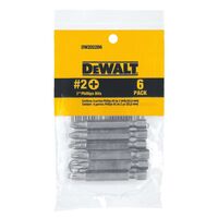 DeWalt Phillips スクリュードライバービット 6個入 (DW2022B6) / POWER BIT 2" PH#2 6PK DW