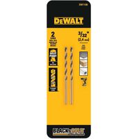 DeWalt ブラックオキサイド ドリルビット 2本入 ( DW1106) / DRILL BIT BLK-OX 3/32"2P