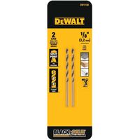 DeWalt ブラックオキサイド ドリルビット 2点入 (DW1108) / DRILL BIT BLK-OXD 1/8"2P