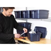 Rubbermaid Roughneck 収納ボックス ネイビー 6個セット (RMRT030003) / STORAGE BOX NAVY 3GL