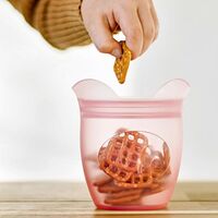 Zip Top 食物保存カップ ピンク 6個セット (Z-BSCP-05) / STORAGE CUP PNK 4OZ