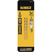 DeWalt ブラックオキサイド製ドリルビット (DW1107) / DRILL BT BLK-OX 7/64"2P