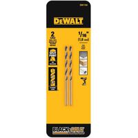 DeWalt Black & Gold ハイスピードスティール製ドリルビット 2本入 (DW1104) / DRILL BIT 1/16" 2PK