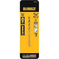 DeWalt Black & Gold ハイスピードスティール製ドリルビット (DW1114) / DRILL BIT BLK OXID 7/32"