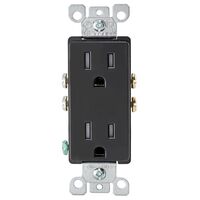 Leviton Decora 2連式コンセント ブラック (T5325-00E)