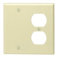 Leviton ブランク&2連式ウォールプレート アイボリー 2ギャング (86008-000)