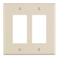 Leviton Decora ウォールプレート 2ギャング ライトアーモンド (80609-00T)