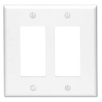 Leviton Decora & GFCI ウォールプレート 2ギャング ホワイト (80609-00W)