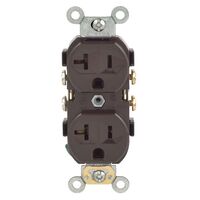 Leviton 2連式コンセント ブラウン (0CR20-00S)