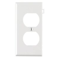 Leviton 2連コンセント用部分エンドウォールプレート ホワイト (0PSE8-00W)