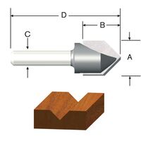 VERMONT AMERICAN　V型溝ルータービット 1/2インチ (23120) / ROUTER BIT 1/2 V-GROOVE